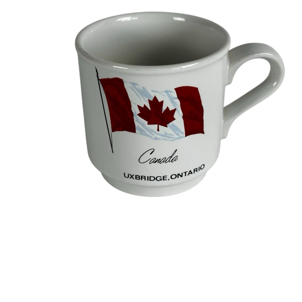 Canada Flag Mug - White and Red, The Mug is a Souvenir Item Ceramic